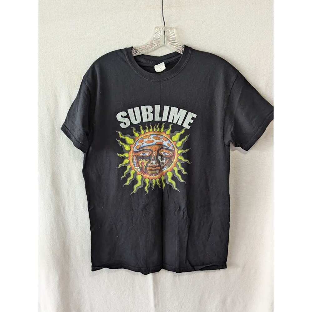 Y2K Sublime Graphic Logo Print Black T-Shirt Men's Size Medium